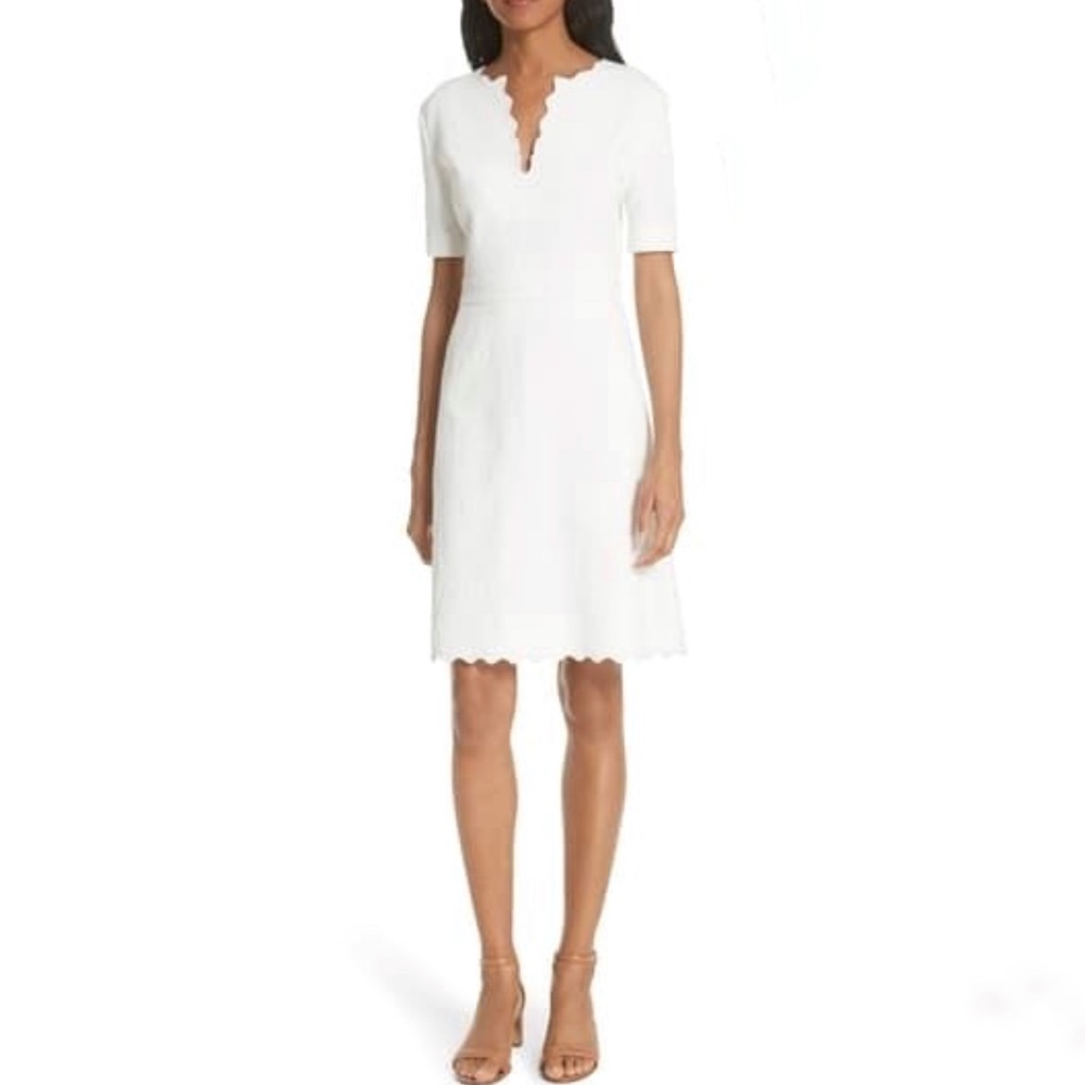Tory Burch Bailey Scalloped Jacquard Dress